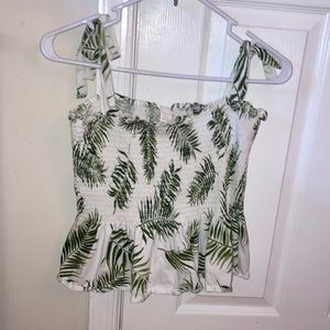 Tropical peplum tank top